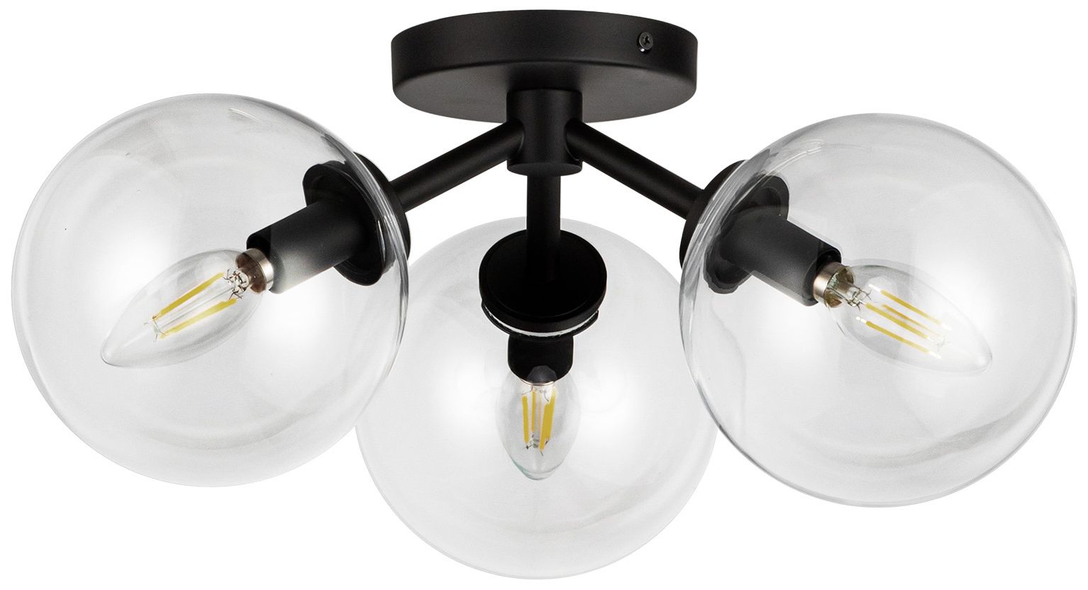 Image 2 Alora Mood Cassia E12 15-in Matte Black/Clear Glass Semi-Flush Mount more views