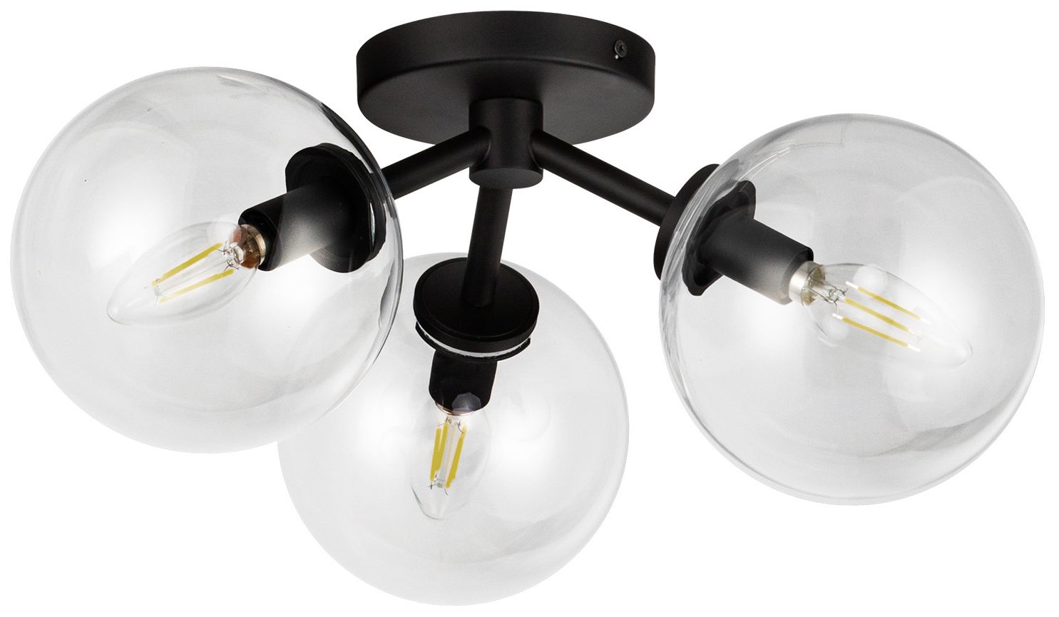 Image 3 Alora Mood Cassia E12 15-in Matte Black/Clear Glass Semi-Flush Mount more views