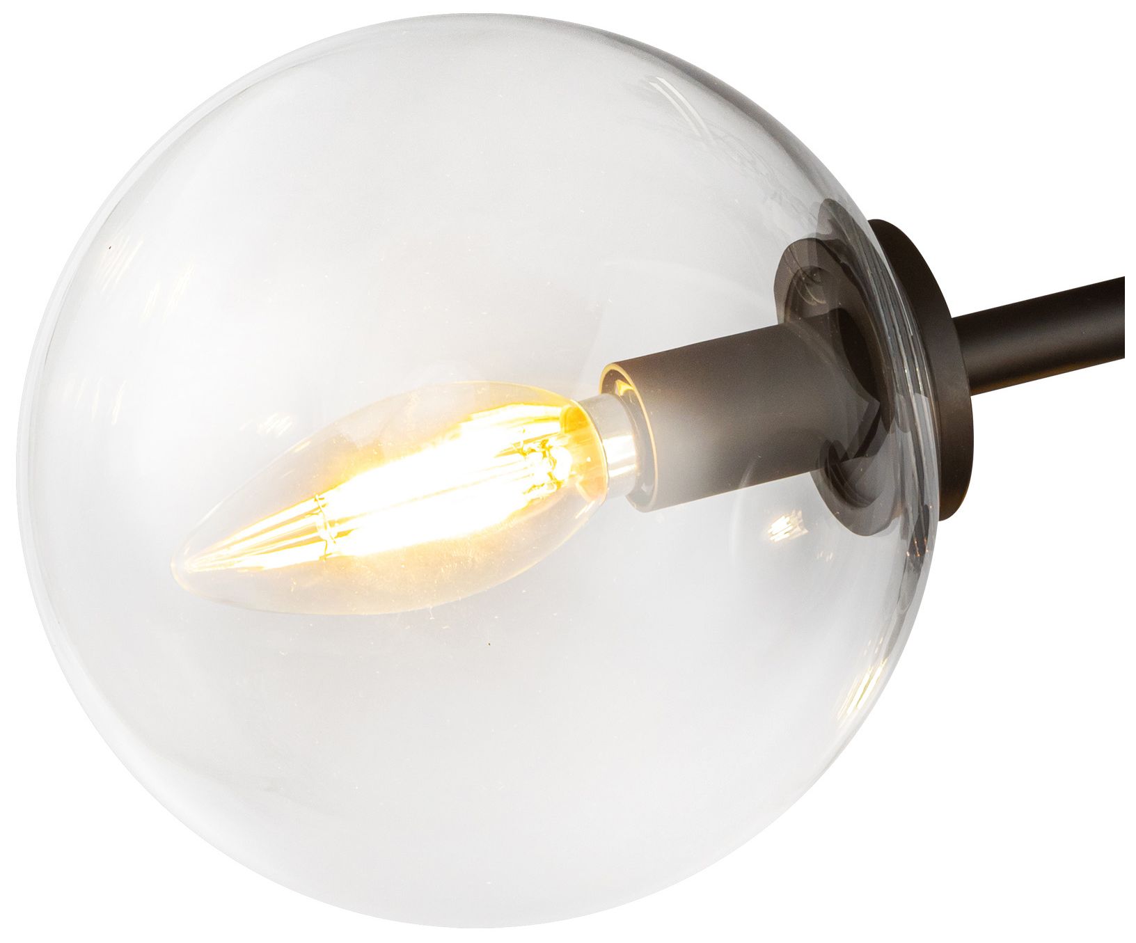 Image 5 Alora Mood Cassia E12 15-in Matte Black/Clear Glass Semi-Flush Mount more views