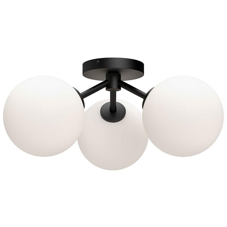 Image 1 Alora Mood Cassia E12 17-in Matte Black/Opal Matte Glass Semi-Flush Mount