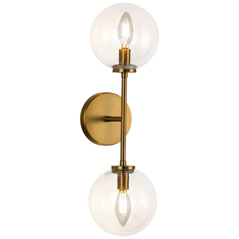Image 1 Alora Mood Cassia E12 20-in Aged Gold/Clear Glass Wall Vanity