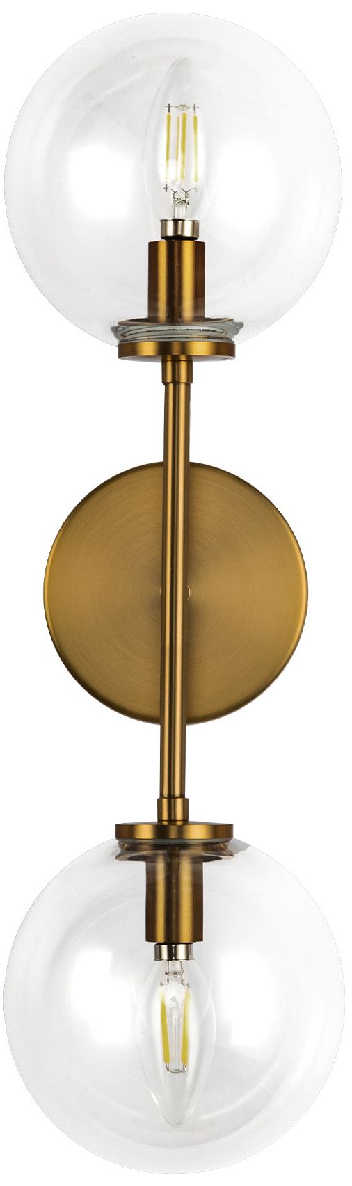 Image 2 Alora Mood Cassia E12 20-in Aged Gold/Clear Glass Wall Vanity more views