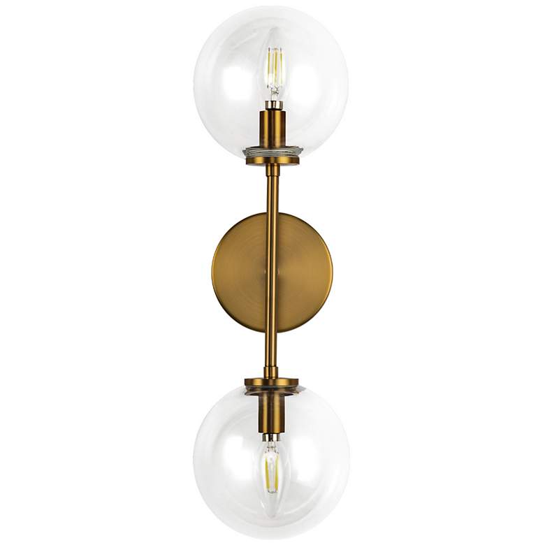 Image 2 Alora Mood Cassia E12 20-in Aged Gold/Clear Glass Wall Vanity more views