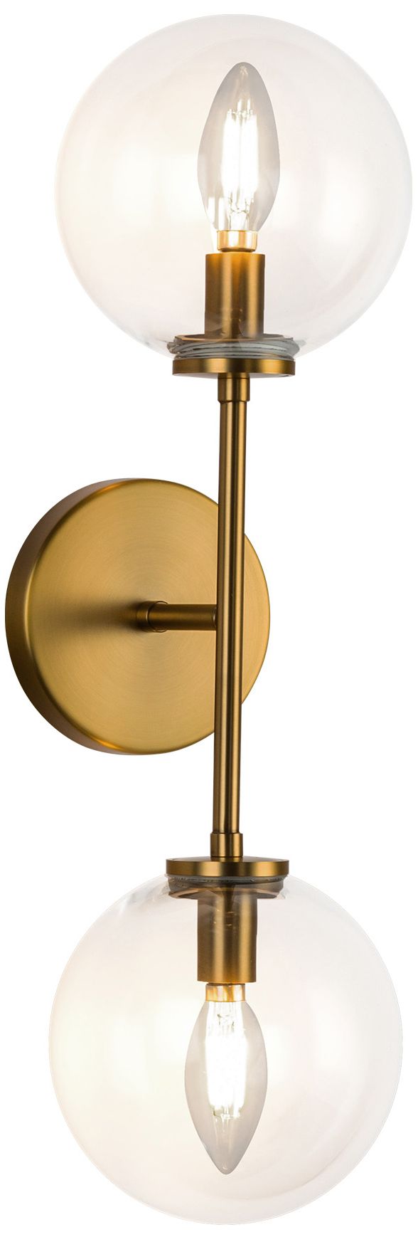 Image 3 Alora Mood Cassia E12 20-in Aged Gold/Clear Glass Wall Vanity more views