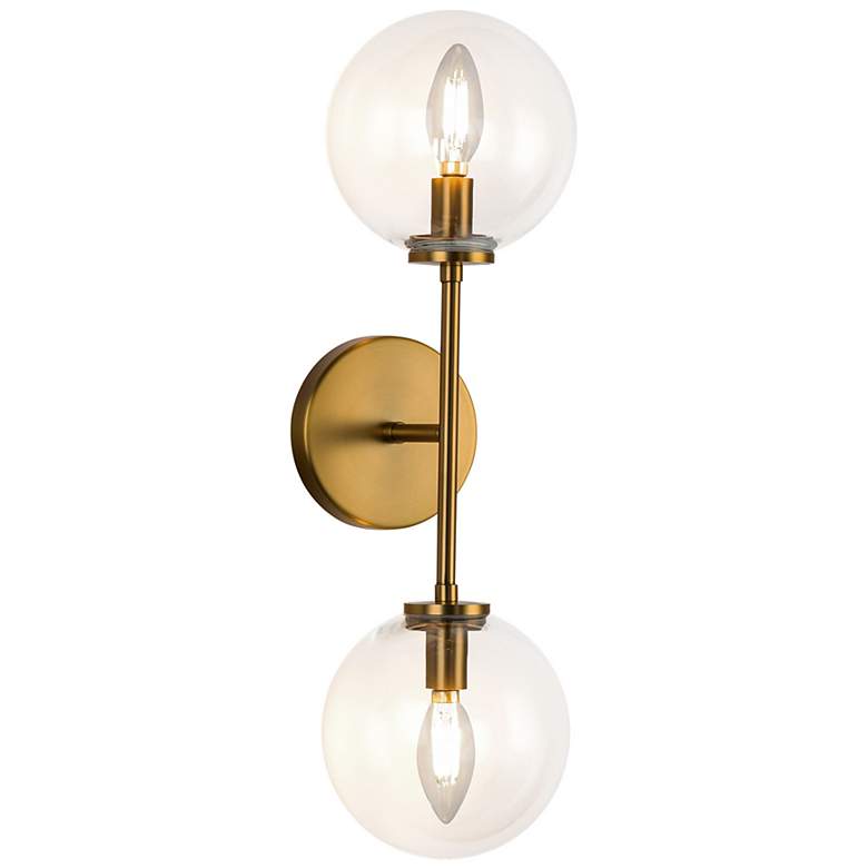 Image 3 Alora Mood Cassia E12 20-in Aged Gold/Clear Glass Wall Vanity more views