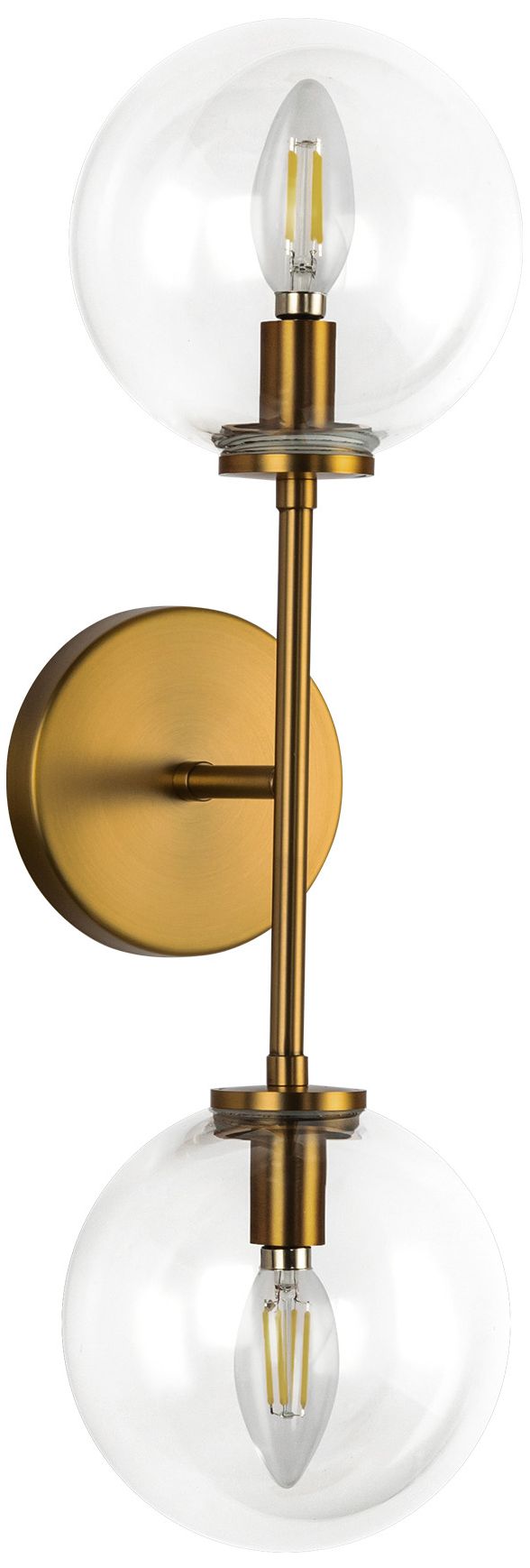 Image 4 Alora Mood Cassia E12 20-in Aged Gold/Clear Glass Wall Vanity more views