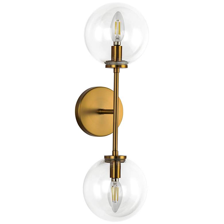 Image 4 Alora Mood Cassia E12 20-in Aged Gold/Clear Glass Wall Vanity more views