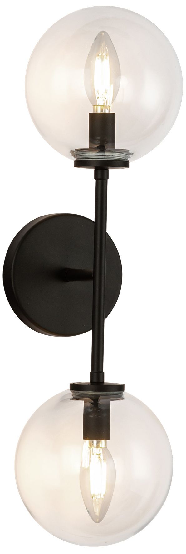 Image 3 Alora Mood Cassia E12 20-in Matte Black/Clear Glass Wall Vanity more views