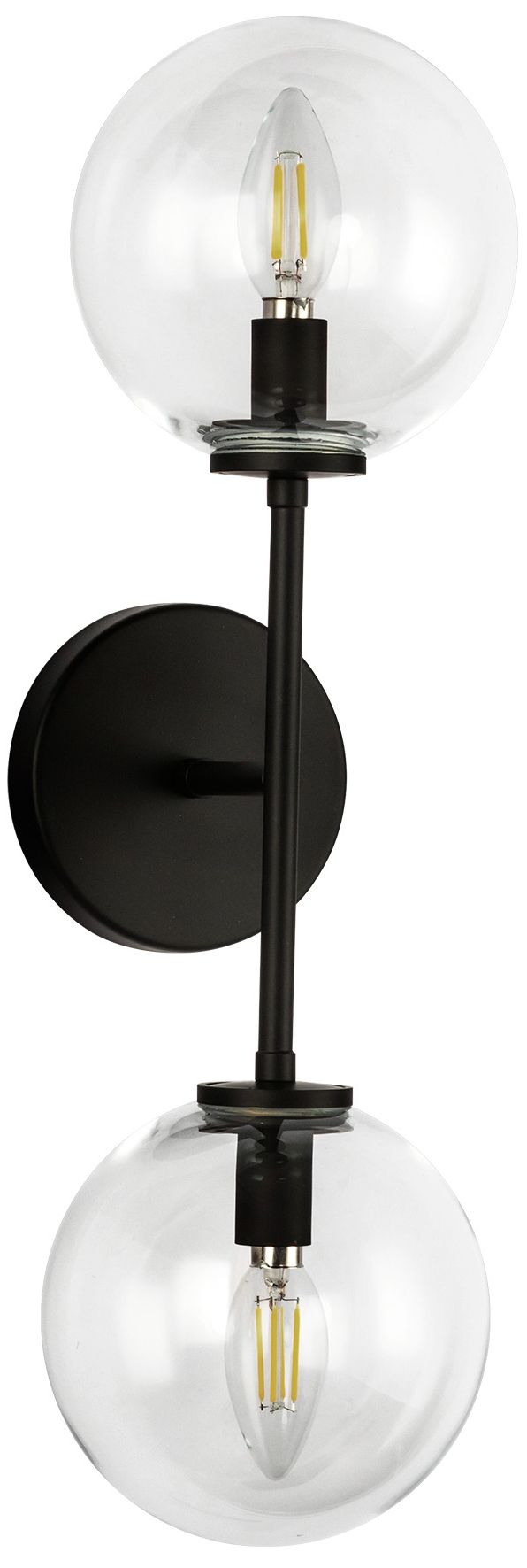 Image 4 Alora Mood Cassia E12 20-in Matte Black/Clear Glass Wall Vanity more views