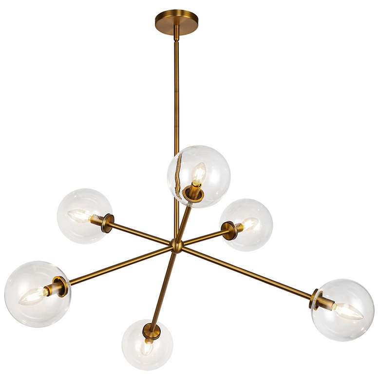 Image 3 Alora Mood Cassia E12 40-in Aged Gold/Clear Glass Chandelier more views