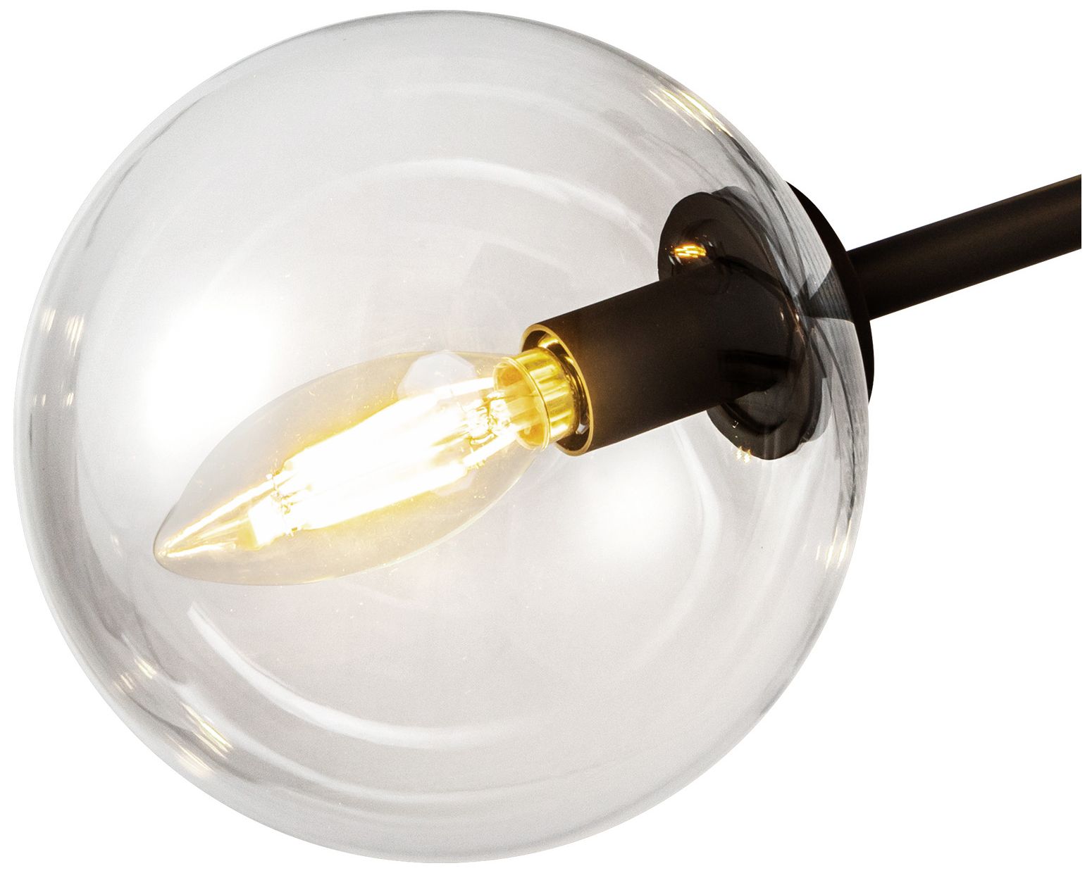 Alora Mood Cassia E12 40-in Matte Black/Clear Glass Chandelier