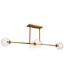 Thumbnail1 of Alora Mood Cassia E12 48-in Aged Gold/Clear Glass Linear Pendant