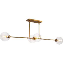 Alora Mood Cassia E12 48-in Aged Gold/Clear Glass Linear Pendant