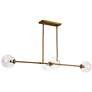 Thumbnail3 of Alora Mood Cassia E12 48-in Aged Gold/Clear Glass Linear Pendant more views