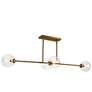Thumbnail4 of Alora Mood Cassia E12 48-in Aged Gold/Clear Glass Linear Pendant more views