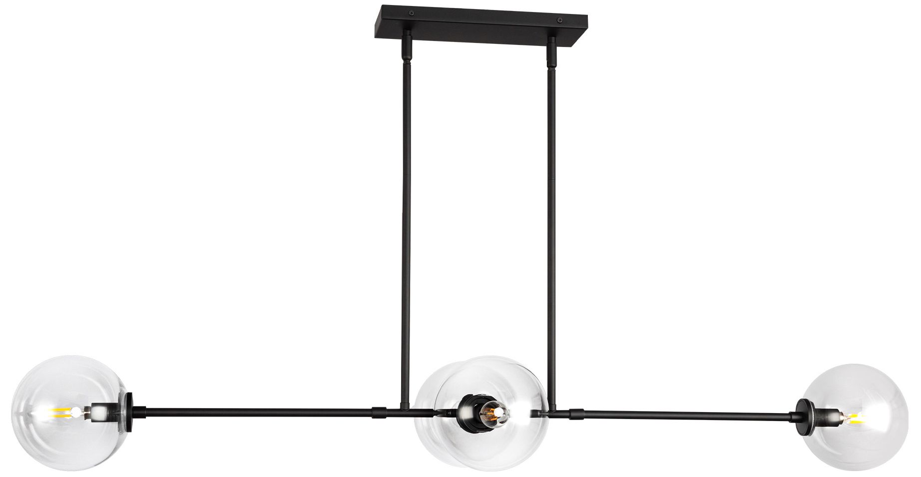 Image 2 Alora Mood Cassia E12 48-in Matte Black/Clear Glass Linear Pendant more views