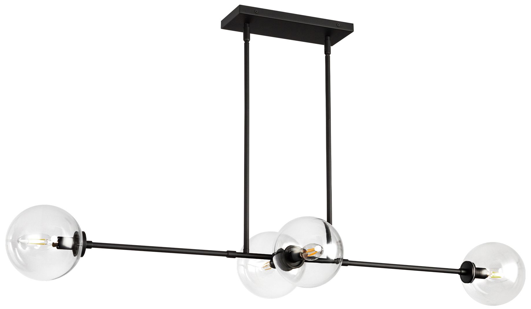 Image 3 Alora Mood Cassia E12 48-in Matte Black/Clear Glass Linear Pendant more views