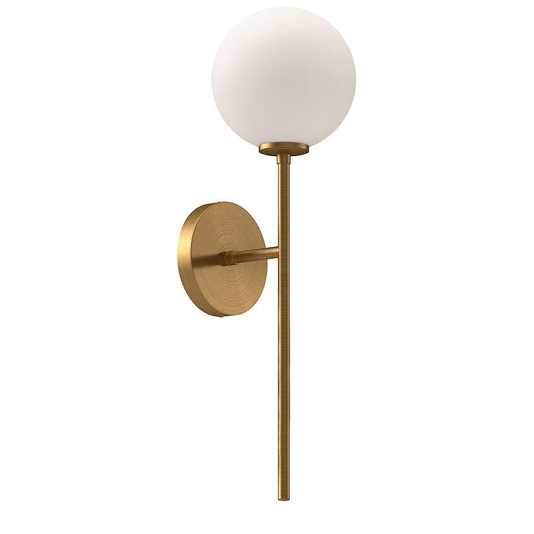 Image 1 Alora Mood Cassia E12 6-in Aged Gold/Opal Matte Glass Wall Vanity