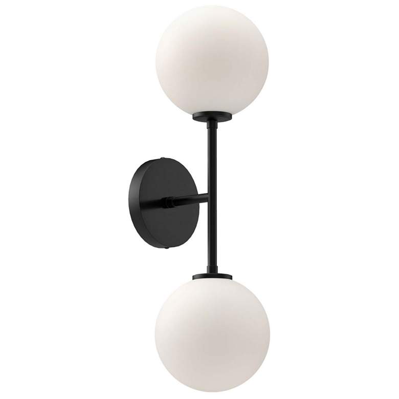 Image 1 Alora Mood Cassia E12 6-in Matte Black/Opal Matte Glass Wall Vanity