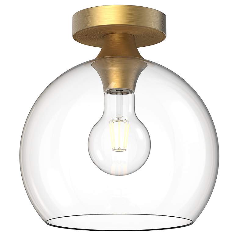Image 1 Alora Mood Castilla E26 10-in Aged Gold/Clear Glass Flush Mount