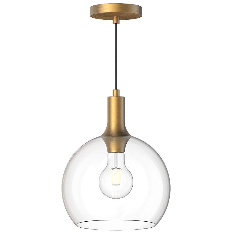Image 1 Alora Mood Castilla E26 10-in Aged Gold/Clear Glass Pendant