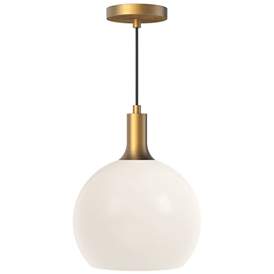 Image1 of Alora Mood Castilla E26 10-in Aged Gold/Opal Matte Glass Pendant