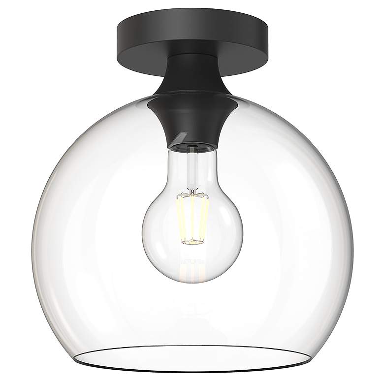 Image 1 Alora Mood Castilla E26 10-in Clear Glass/Matte Black Flush Mount