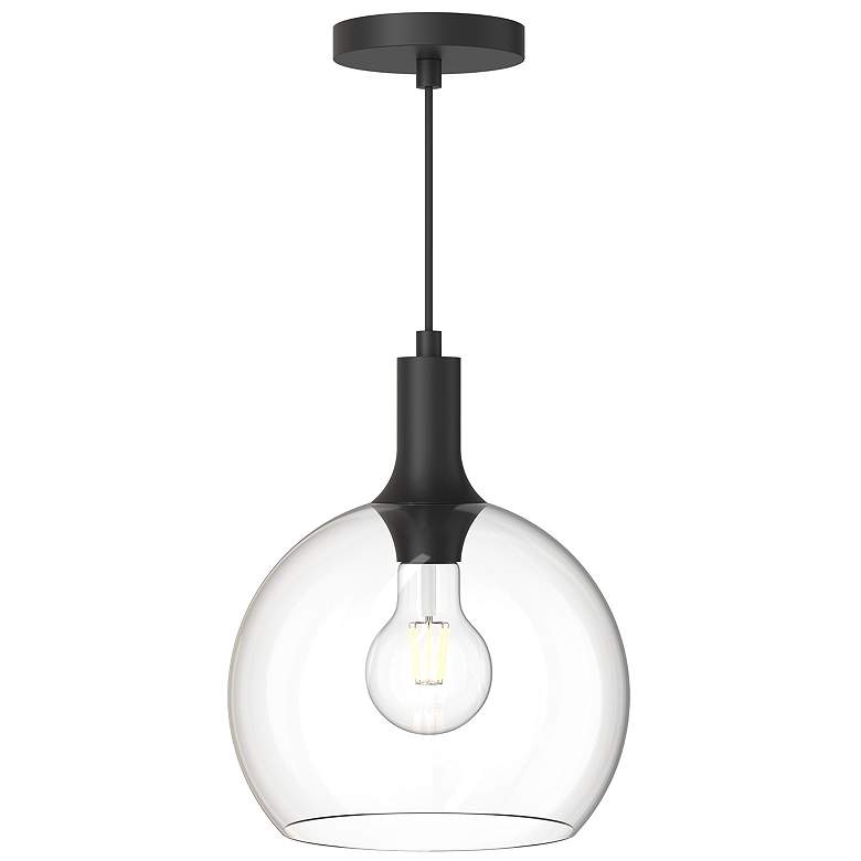 Image 1 Alora Mood Castilla E26 10-in Clear Glass/Matte Black Pendant