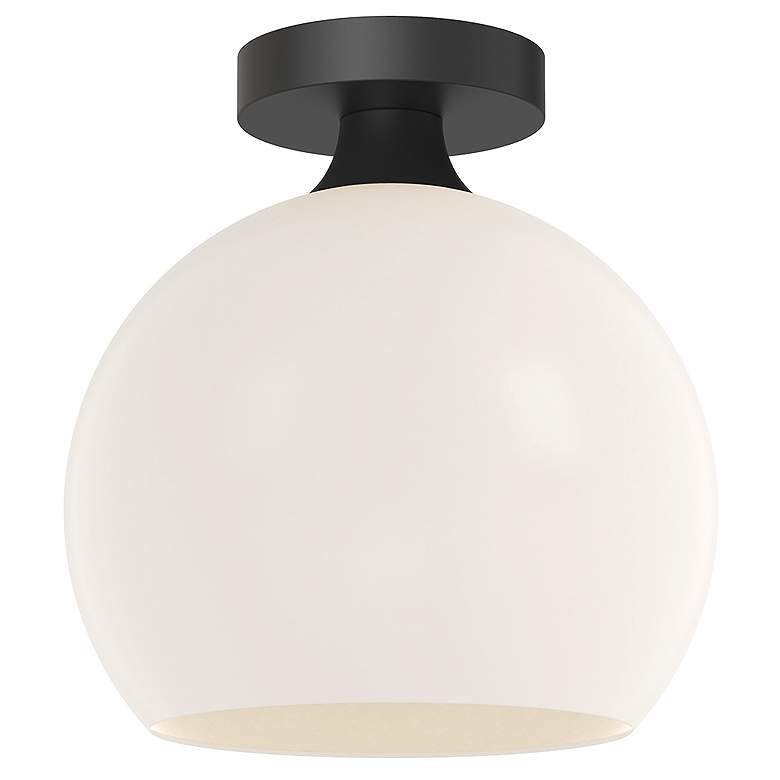 Image 1 Alora Mood Castilla E26 10-in Matte Black/Opal Matte Glass Flush Mount