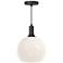 Alora Mood Castilla E26 10-in Matte Black/Opal Matte Glass Pendant