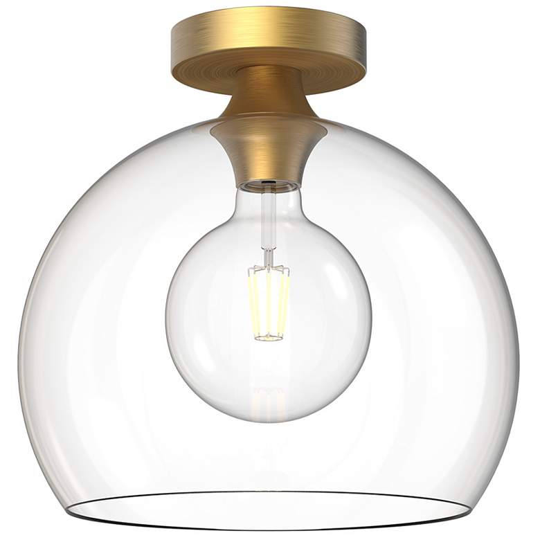 Image 1 Alora Mood Castilla E26 12-in Aged Gold/Clear Glass Flush Mount