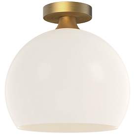 Image1 of Alora Mood Castilla E26 12-in Aged Gold/Opal Matte Glass Flush Mount