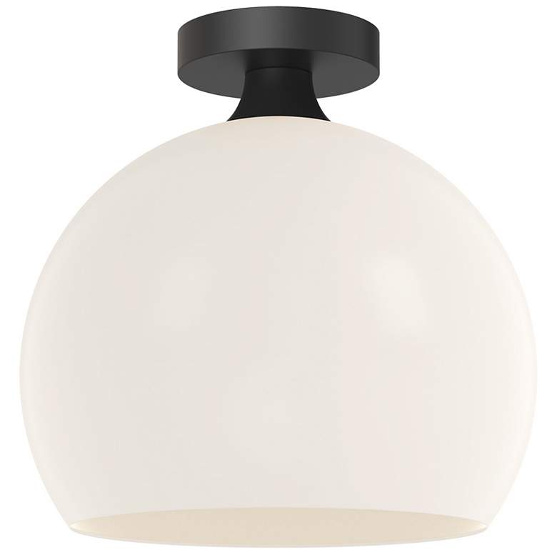 Image 1 Alora Mood Castilla E26 12-in Matte Black/Opal Matte Glass Flush Mount