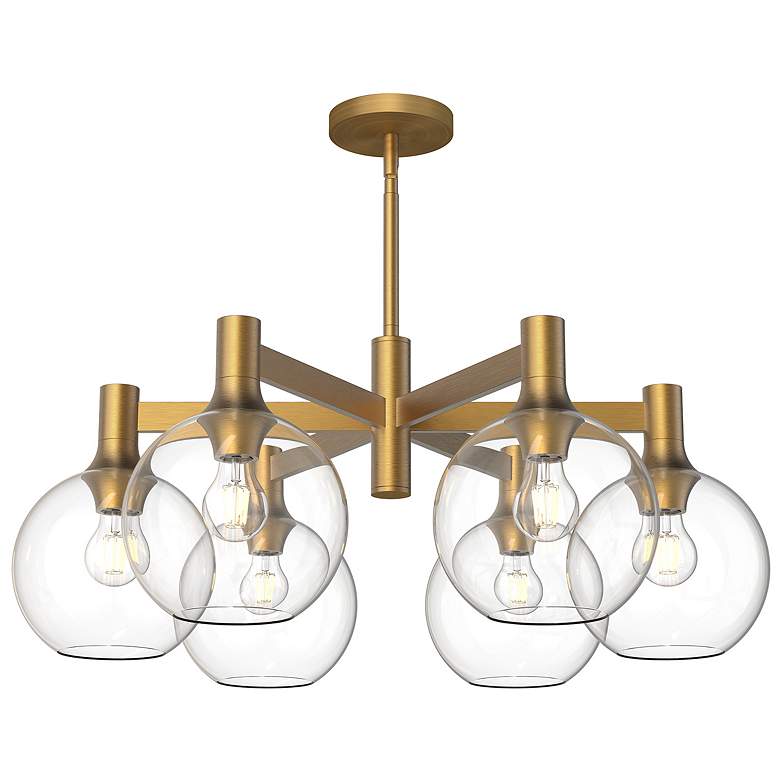 Image 1 Alora Mood Castilla E26 29-in Aged Gold/Clear Glass 6 Lights Chandeliers