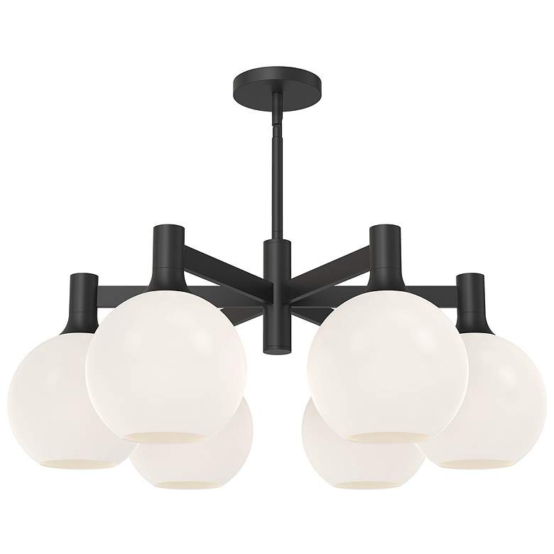 Image 1 Alora Mood Castilla E26 29-in Black/Opal Glass 6 Lights Chandeliers