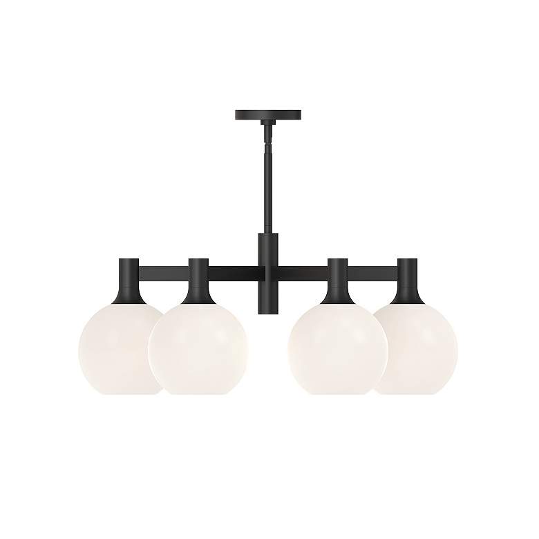 Image 3 Alora Mood Castilla E26 29-in Black/Opal Glass 6 Lights Chandeliers more views