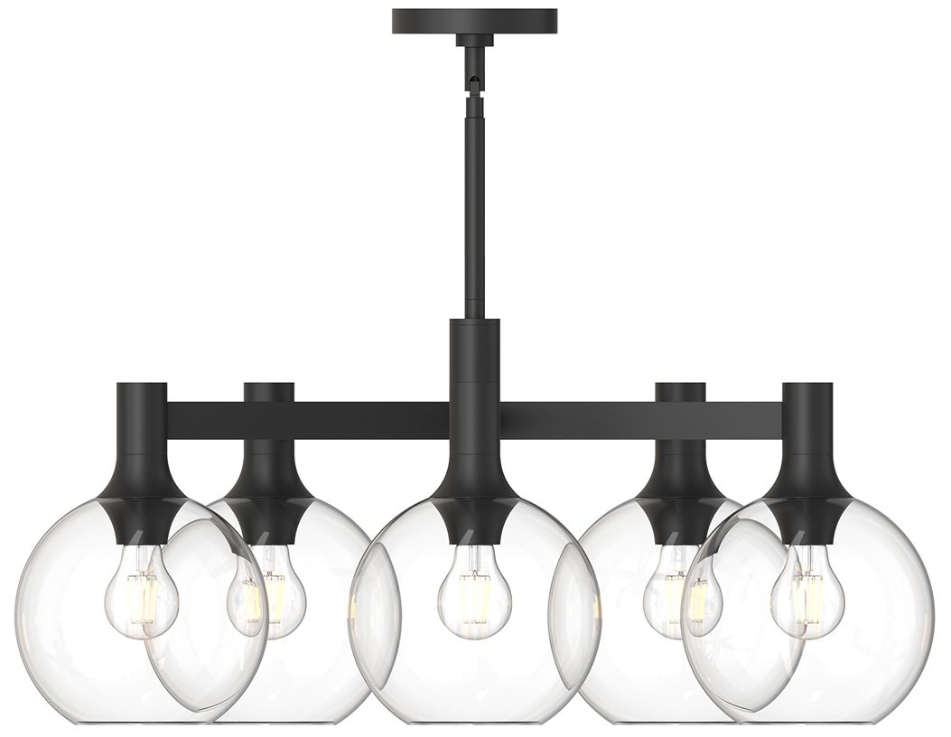Image 3 Alora Mood Castilla E26 29-in Clear Glass/Matte Black 5 Lights Chandeliers more views