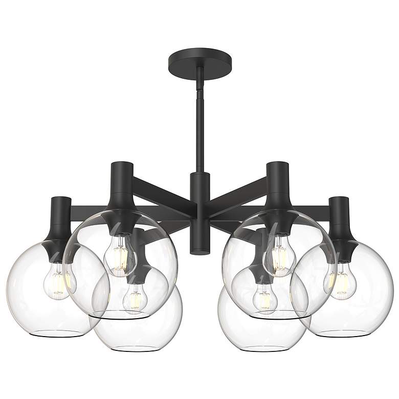 Image 1 Alora Mood Castilla E26 29-in Clear Glass/Matte Black 6 Lights Chandeliers