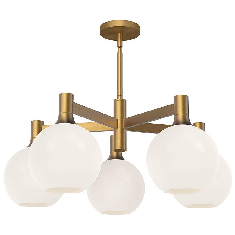 Image 1 Alora Mood Castilla E26 29-in Gold/Opal Glass 5 Lights Chandeliers
