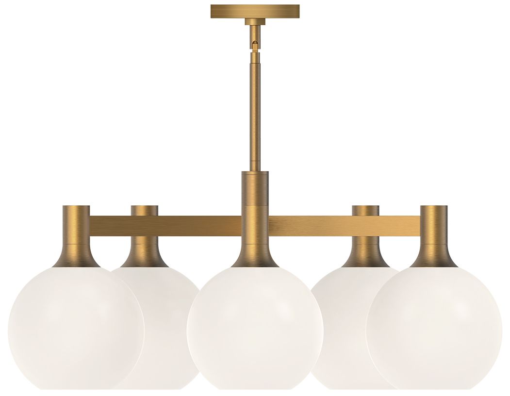 Image 3 Alora Mood Castilla E26 29-in Gold/Opal Glass 5 Lights Chandeliers more views