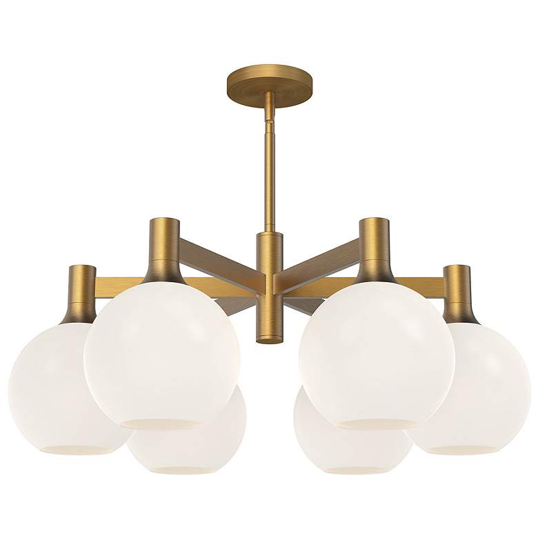 Image 1 Alora Mood Castilla E26 29-in Gold/Opal Matte Glass 6 Lights Chandeliers