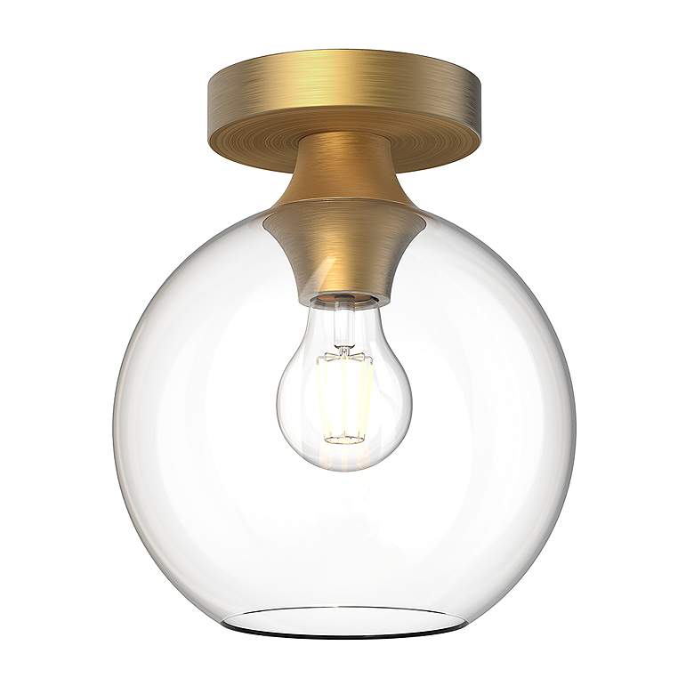 Image 1 Alora Mood Castilla E26 8-in Aged Gold/Clear Glass Flush Mount