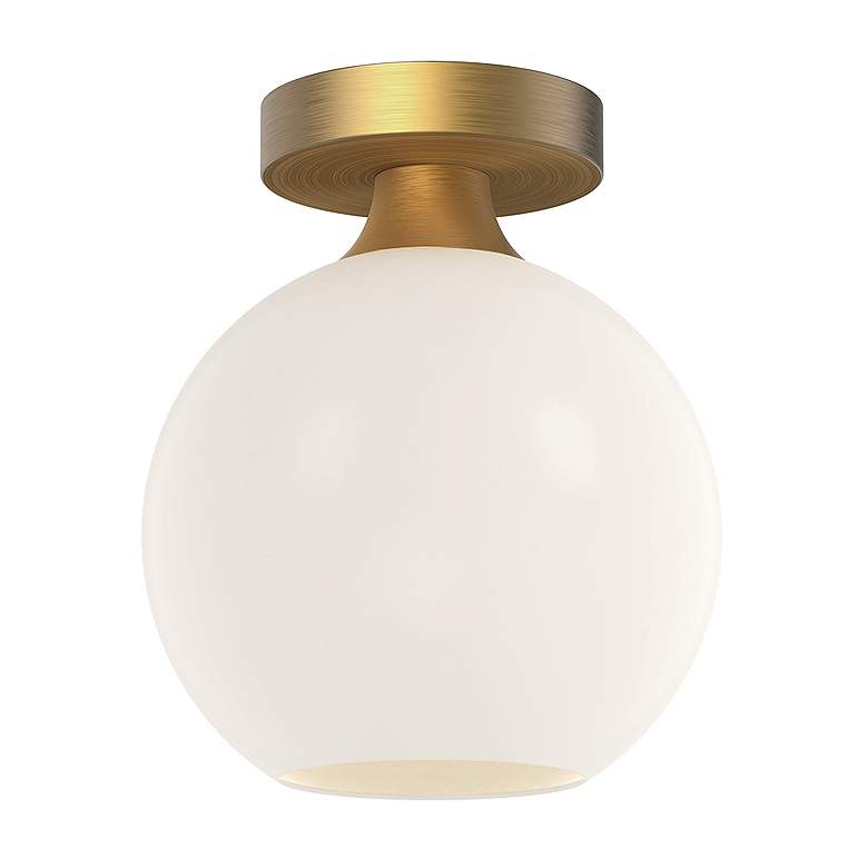Image 1 Alora Mood Castilla E26 8-in Aged Gold/Opal Matte Glass Flush Mount
