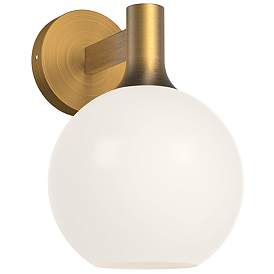 Image1 of Alora Mood Castilla E26 8-in Aged Gold/Opal Matte Glass Wall Vanity