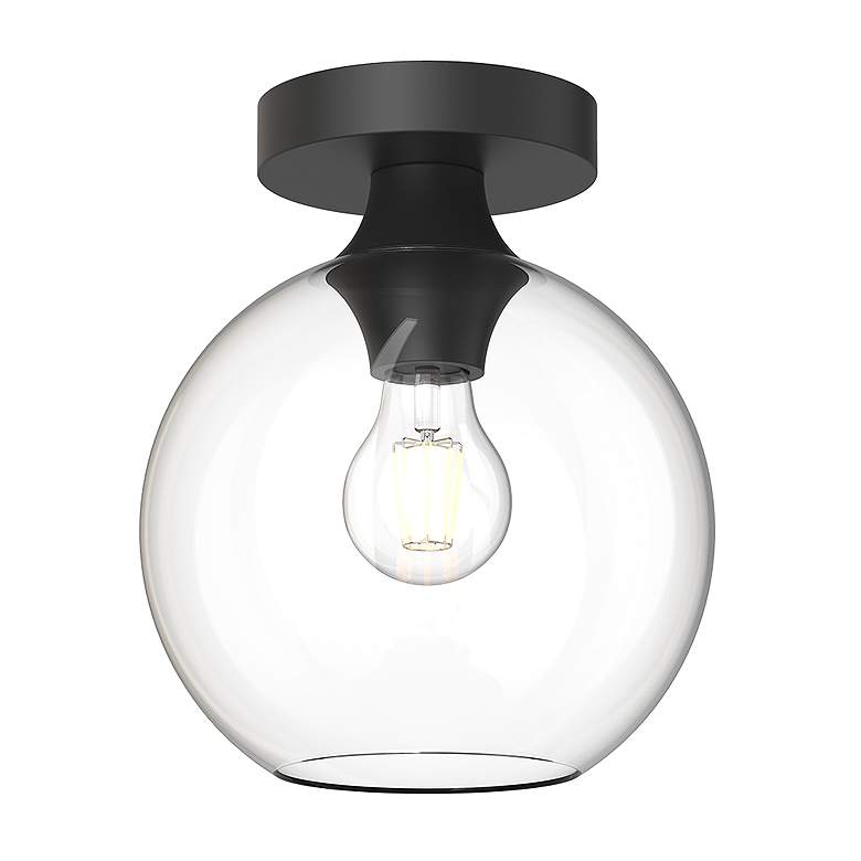 Image 1 Alora Mood Castilla E26 8-in Clear Glass/Matte Black Flush Mount