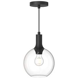 Image1 of Alora Mood Castilla E26 8-in Clear Glass/Matte Black Pendant