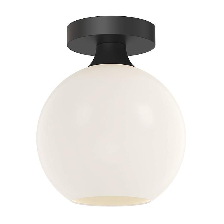 Image 1 Alora Mood Castilla E26 8-in Matte Black/Opal Matte Glass Flush Mount