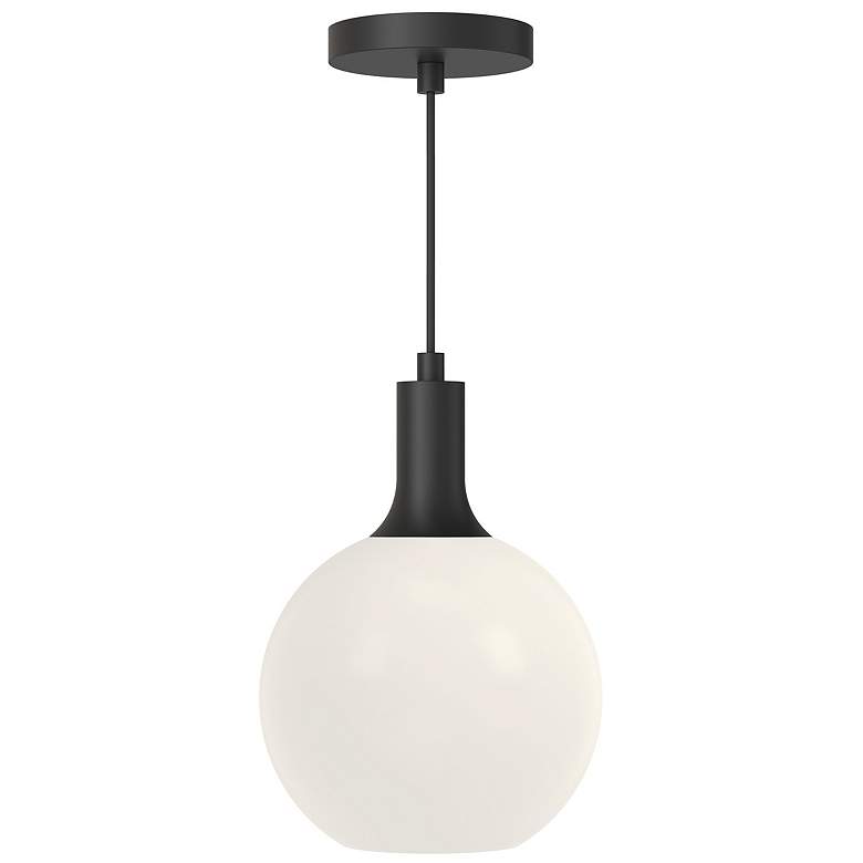 Image 1 Alora Mood Castilla E26 8-in Matte Black/Opal Matte Glass Pendant