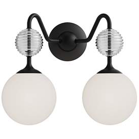 Image1 of Alora Mood Celia E12 15-in Matte Black/Opal Glass Vanity Light