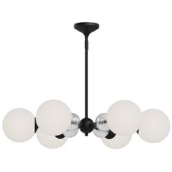 Alora Mood Celia E12 30-in Matte Black/Opal Glass Chandelier